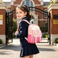 thumbnail image 2 of ibiyuan School Bag for Primary School for Ages 3rd 4th 5th 6th Corduroy Cartoon Animal Double Shoulder Pack Breathable Back Panel for Short Family Day Travel, 2 of 5