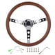 thumbnail image 2 of Volante de Dirección, Volante de Madera Bowtie Horn Anticorrosión y ÓXido Brillante y Elegante para la Mayoría de los modelos de Automóviles, 2 of 7