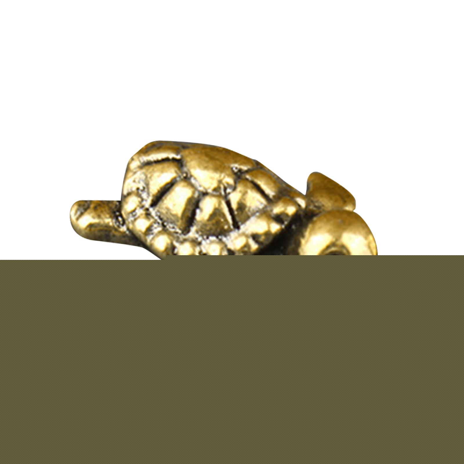 thumbnail image 4 of Figura de tortuga de latón, estatua de tortuga, colección, adorno de mesa portátil, escultura animal para decoración de entrada del hogar y, 4 of 9