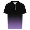 thumbnail image 4 of Dovford Zipper Polo Shirts for Men Short Sleeve Slim Fit Shirts Casual Stretch Gradient Color Zip Shirt, 4 of 4