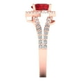 thumbnail image 3 of Halo Engagement Ring for Women - 1.49ct Simulated Pink Tourmaline in 18K Rose Gold Promise Ring, 3 of 6