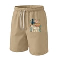 thumbnail image 2 of GrmtClth Father's Day Gift Casual Dad Papa Print Usa Flag Shorts Vintage Fourth Of July Patriotic Shorts Quick Dry Soft Elastic Drawstring Independence Day Wear Yellow S, 2 of 4