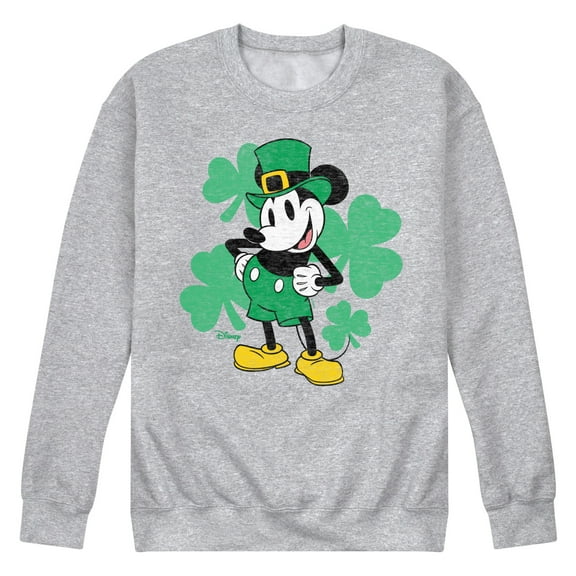 Disney - Leprechaun Mickey  - Men's Crew Neck Fleece Pullover