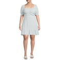 thumbnail image 5 of No Boundaries Junior's Plus Size Puff Sleeve Dress, 5 of 5