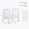 thumbnail image 4 of Dream On Me 2-in-1 Folding Portable Mini Crib in White, Mattress Pad Included, Easy to Fold and Store Baby Crib, Two Adjustable Mattress Height positions Convertible Crib, 4 of 9