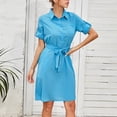 thumbnail image 3 of Lovebay Women's Casual Button Down Shirt Dress V Neck Tunic Blouses Tops with Pockets, 3 of 8