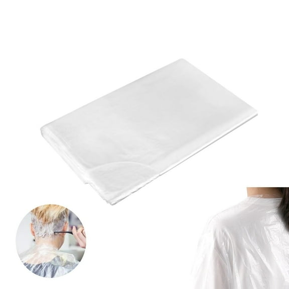 Disposable Capes,Waterproof Barbershop Hair Salon Capes,Plastic Hair Dye Coloring Apron Shawl,QZS Clear Barber Shampoo Cover,35.4x51.2In.50Pack