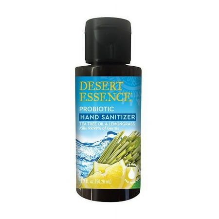 Desert Essence Probiotic Lemongrass and Tea Tree Oil Hand Sanitizer, 1.7 Oz, 2 Pack