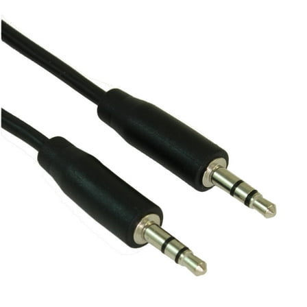 6ft 3.5mm SLIM Mini-Stereo TRS Male to Male Speaker/Audio Cable, Black