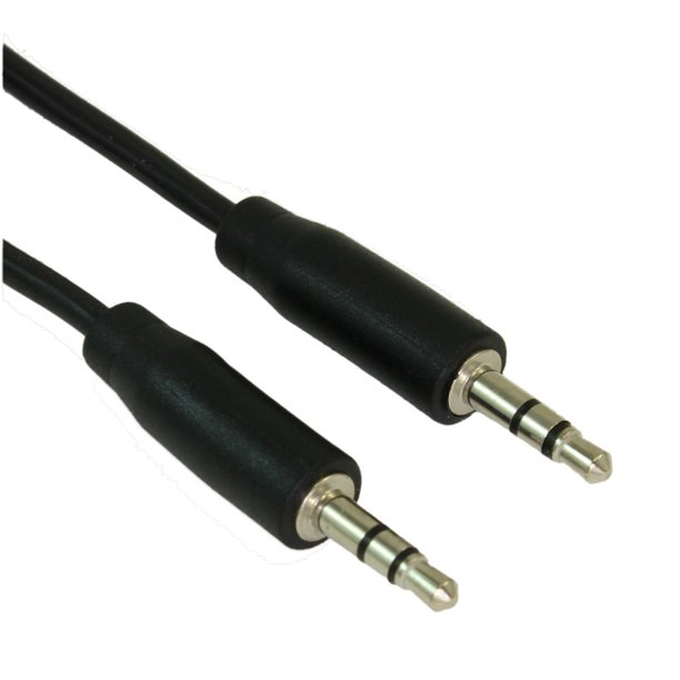 6ft 3.5mm SLIM MiniStereo TRS Male to Male Speaker/Audio Cable, Black
