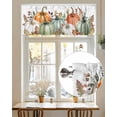 thumbnail image 2 of Fall Thanksgiving Kitchen Valances for Windows Orange Green White Pumpkin Valance Curtains&nbsp; for Kitchen /Living Room/Bedroom/ Bathroom Decor, 42"x12 " ,Rod Pocket 1 Panel, Retro Leaf, 2 of 7