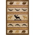 thumbnail image 2 of HR HANDCRAFT RUGS Rustic Lodge Area Rug with Geometric Designs  Nature-Inspired Cabin Decor Featuring Abstract Fish, Bear, Moose 4' x 5', 2 of 5