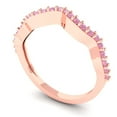 thumbnail image 2 of 0.23 ctw Wedding Band for Women - 18K Rose Gold Simulated Pink Diamond Stackable Eternity Ring, 2 of 6