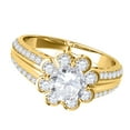 thumbnail image 3 of Aonejewelry 3/4 Carat Halo Round Diamond Flower Shaped Engagement Ring In 14k Yellow Gold, 3 of 4