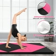 thumbnail image 4 of Costway Folding Gymnastics Mat 8' x 4' x 2'' PU Leather Tumbling Exercise Mat Yoga Gym Pink+Black, 4 of 8