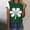 A1364 Green, variant on St. Patrick's Day Shirt for Women Pixelated Shamrock Graphic T-Shirt Short Sleeve Crewneck Loose Fit Festival Apparel Holiday Gift Top