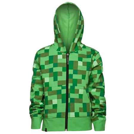 Minecraft Creeper No Face Premium Zip-Up Youth Hoodie