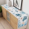 thumbnail image 4 of Blue Turtle Coastal Table Runner - 48 Inch Long, Kitchen Dining Table Runner Dresser Scarves, Octopus Summer Beach Coral Starfish Farmhouse Decor for Coffee Tables Wedding Party Banquet, 4 of 8
