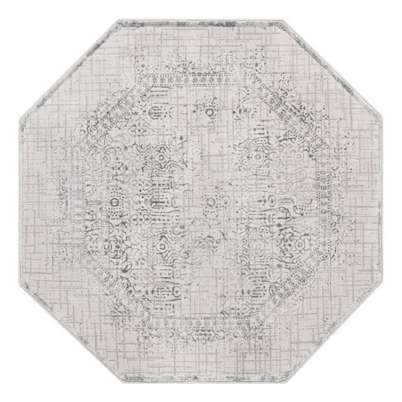 Unique Loom Aberdeen Collection Area Rug - Stanhope (5' 3" Octagon Gray/Beige)