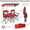 thumbnail image 2 of Spaco Portable Folding Camping Canopy Chairs with Cup Holder-Red,Folding Camping Chairs for Adult Hiking Fishing Beach, 2 of 7