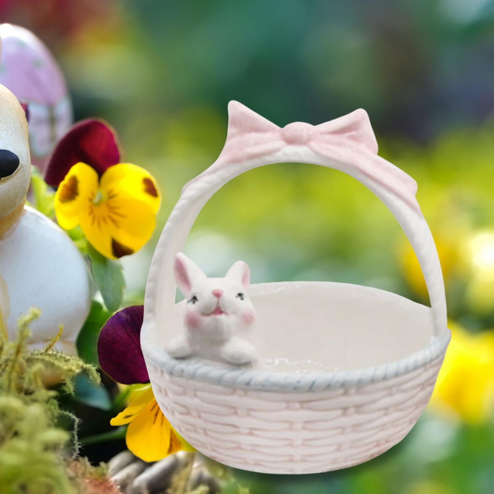 Ceramic Rabbit Easter Basket bunny bowls Creative Flower Pot Small Candy  Serving Bowls Kids Children Gifts Decorative , 