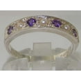 thumbnail image 3 of LBG 925 Sterling Silver Cultured Pearl and Amethyst Womens Band Ring - Sizes 4 to 12 Available, 3 of 6