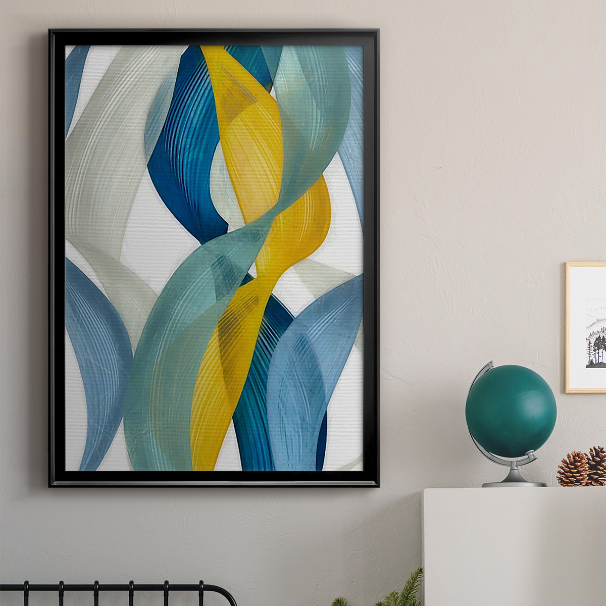Horizontal Bands II Premium Framed Print, in Gold, Black, or Silver - Ready to Hang