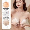 thumbnail image 3 of Un par de pegatinas blancas de silicona con estampado de palmeras para el pecho, vestido de novia femenino, tirantes invisibles en la espalda, 3 of 5