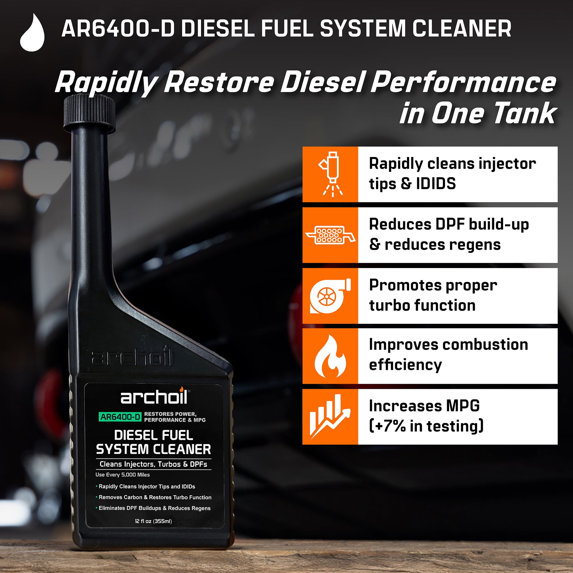 Archoil Ultimate Diesel Kit, AR9100 Friction Modifier 16oz, AR6500