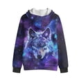 thumbnail image 5 of Uorisanigo Kids Full Zip Hoodie Hooded Sweatshirt Long Sleeve Galaxy Wolf Purple Hooded Shirts Pollover Tops with Front Pocket Warm Shirt Casual Sweatshirt for Boys Girls, 5 of 8