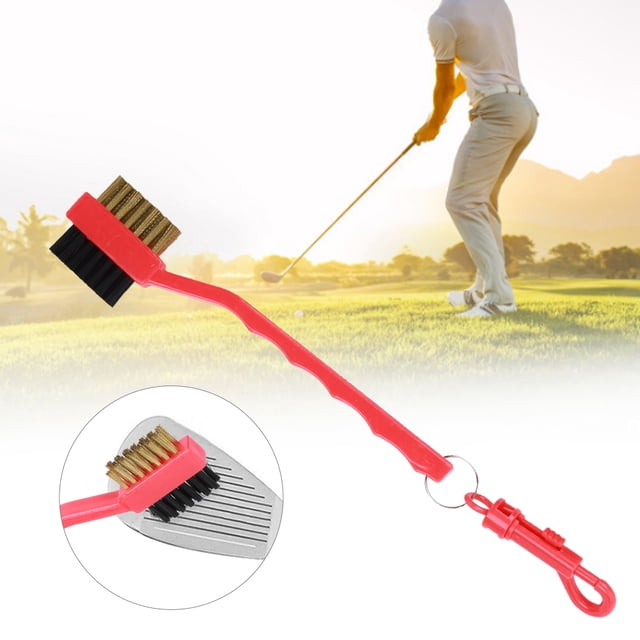 Cepillo para palos de golf, limpiador de ranuras para palos, herramienta de limpieza de usos múltiples de doble cara de plástico, accesorios de golf para golf Deportes Ecomeon no