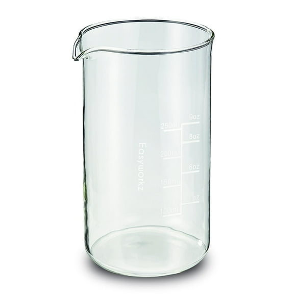Easyworkz Borosilicate Glass Replacement Beaker for 12oz French Press Coffee Maker