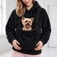 thumbnail image 4 of Eryao Cat Carrier Hoodie for Women Winter Fuzzy Fleece Pet Carrying Hoodies with Adjustable Strap Kangaroo Pouch Warm Plus Size Pullover Sweatshirts for Small Dog Holder Black,M, 4 of 9