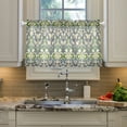 thumbnail image 2 of Yayeee Kitchen Curtains Tier Pair Light Filtering 27"x24" Rod Pocket Short Cafe Window Panel, Beige Floral, 2 of 7