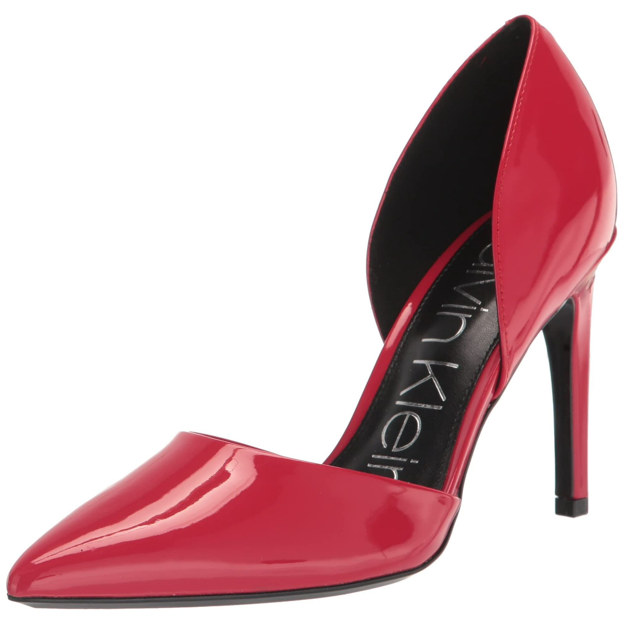 calvin klein red patent pumps