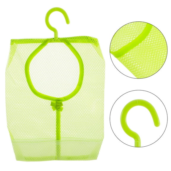 ROSENICE Clothes Pin Bag For Outside Hanging Mesh Laundry Bag Green Nylon 1Pcs 11.4X9.4X0.3In