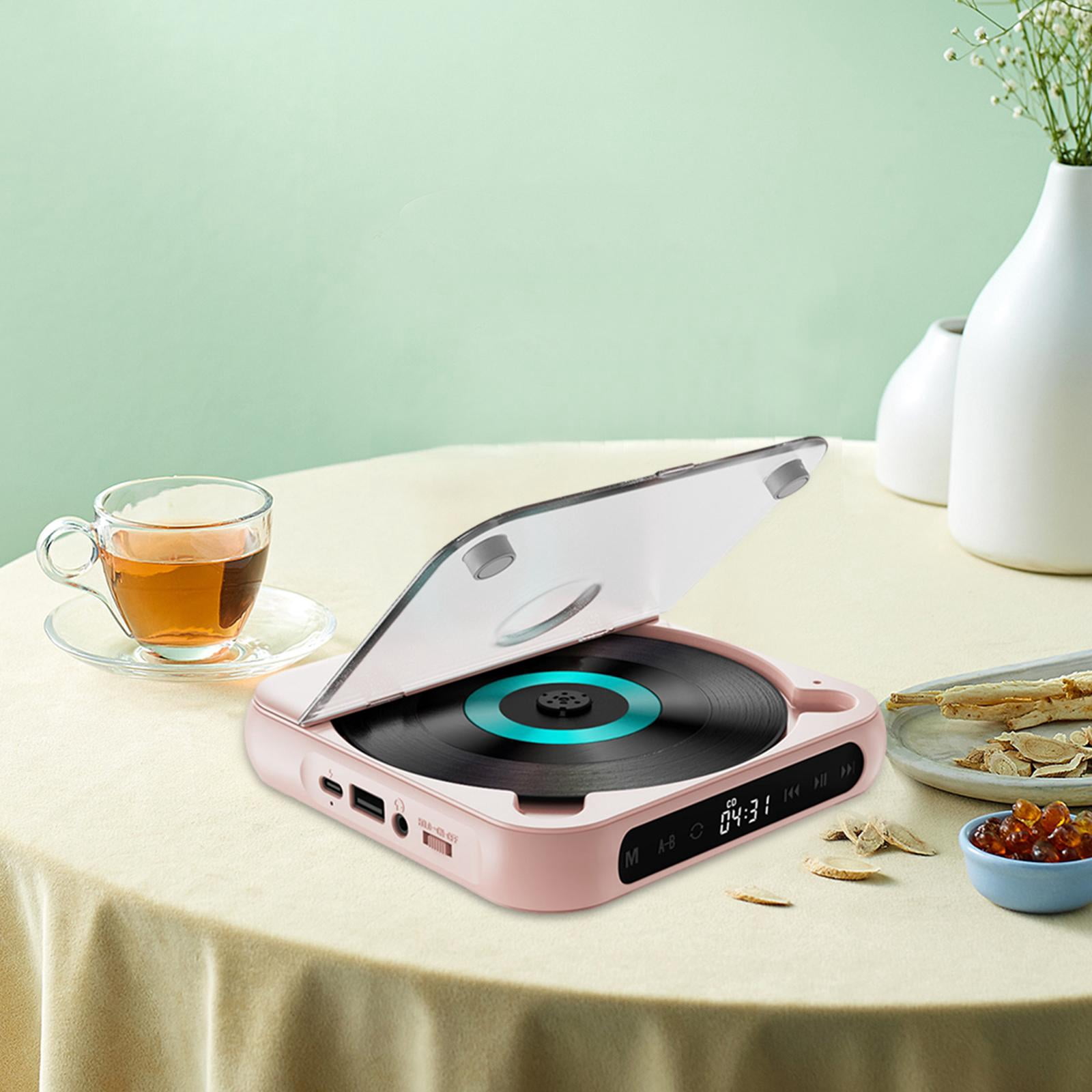 Wzmzjy Compact Audio Music Player LCD Touch Screen Home CD Player for Language Learners Pink