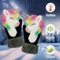 thumbnail image 3 of Mittens Peludos Dibujos Animados Gato De Unicornio Alpaca Guantes Forrados Forrados De Invierno Guantes De Esquí Termales Regalos De Navidad Para Niños Mujeres Advancent HA046317-03, 3 of 6