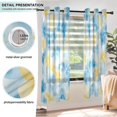 thumbnail image 5 of Watercolor Blue Yellow Flowers Semi Sheer Curtains for Living Room Bedroom Set of 2 Insulated Window Drapes, 5 of 6