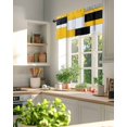 thumbnail image 6 of Yellow Black Patchwork Window Valance Curtain Abstract Art Rod Pocket Short Curtain for Living Room, Bedroom & Kitchen Window Decor 54x18in, 6 of 8