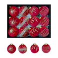 thumbnail image 2 of 8CM/12PCS Glitter Diamonds Velvet Wrapped Cloth Christmas Ball Hanging Decorations Birth Christmas Decorations Window Hangings, 2 of 6