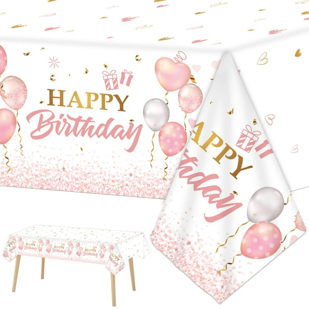 1Pack Pink Rose Gold Tablecloths for Rose Gold Birthday Decorations