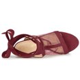 thumbnail image 4 of BLISSFUL STEP Women's Mesh Block Heeled Lace Up Sandals, 4 of 6