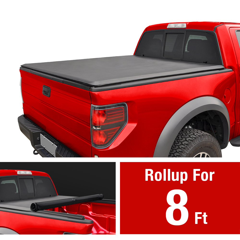 Soft Roll Up Truck Bed Tonneau Cover For 2014 2019 Chevy Silverado Gmc Sierra 1500 2015 2018 Silverado Sierra 2500 Hd 3500 Hd Fleetside 8 Bed For Models Without Utility Track System Walmart Com Walmart Com