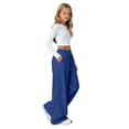 thumbnail image 3 of KVPLBQFD Tween Drawstring Wide Pants Girls Teens Fall Winter Relaxed Bottoms Sweatpants for Girls Side Pockets Comfy Street Style Girls Pants, 3 of 9