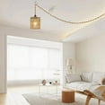 thumbnail image 6 of Boho Plug in Pendant Light, Hanging Light with Cord, Ceiling Lamp Rattan Cylinder Shad pwm25, 6 of 8