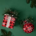 thumbnail image 2 of Northlight 6" Black and Red Buffalo Plaid Gift Box Christmas Ornament, 2 of 4