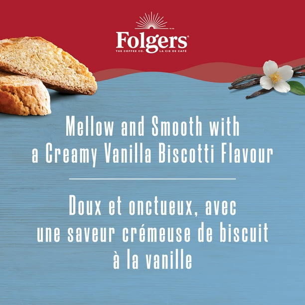 Folgers Vanilla Biscotti K Cup Coffee Pods 30 Count 30 K Cups 270 g