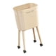 thumbnail image 4 of Cubo de basura de cocina con ruedas, cubo de basura de pie alto, minimalista, gran capacidad, doble beige, 4 of 9