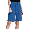 thumbnail image 2 of Hurxie Long Sweat Shorts for Women Casual Summer Bermuda Loose Lounge Workout Athletic Shorts with Pockets Blue,2XL, 2 of 8